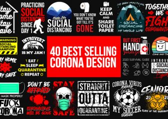40 best selling corona design graphic t-shirt design