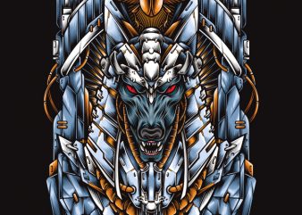 Mecha anubis t-shirt design for commercial use