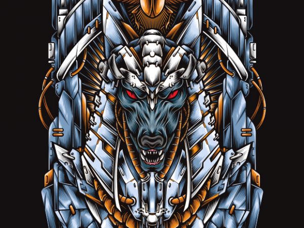 Mecha anubis t-shirt design for commercial use Mecha anubis t-shirt design for commercial use