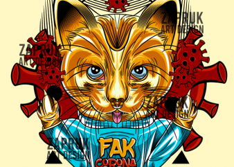 [Vector] Cat FAK Corona Virus – Original Artwork t-shirt design for sale