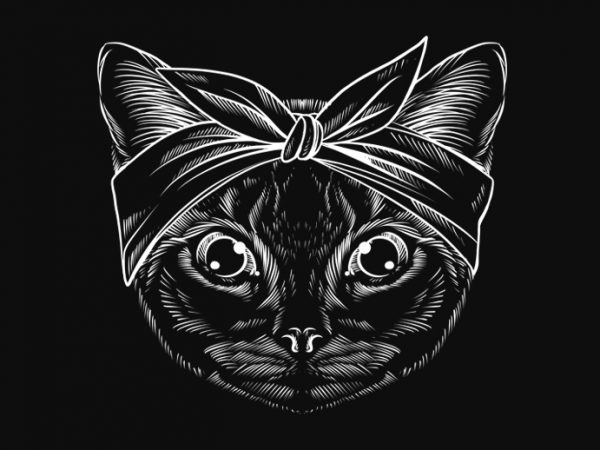 Cute cat girl graphic t-shirt design