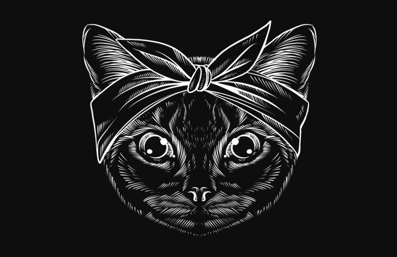 cute cat girl graphic t-shirt design