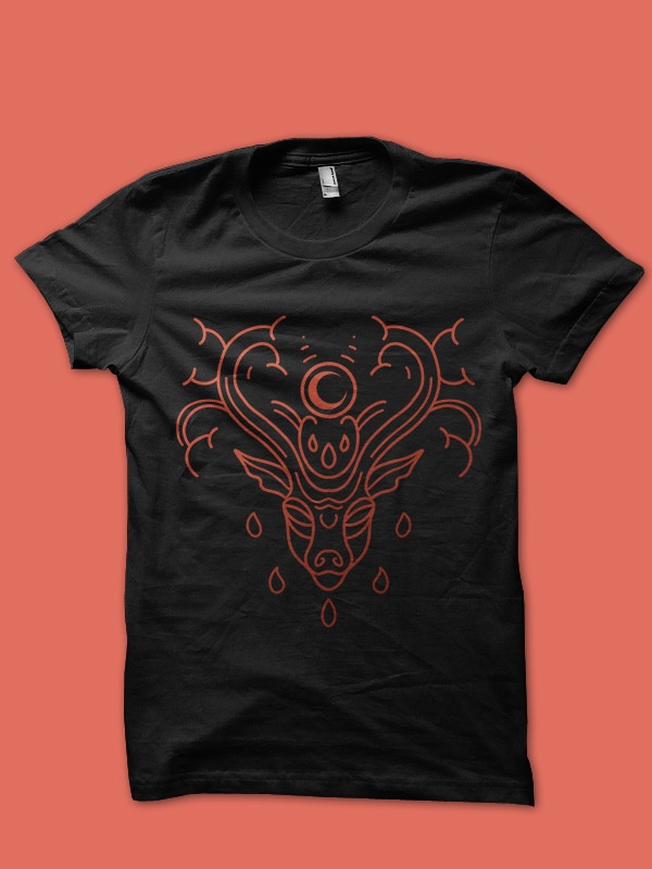 mythical deer tshirt design
