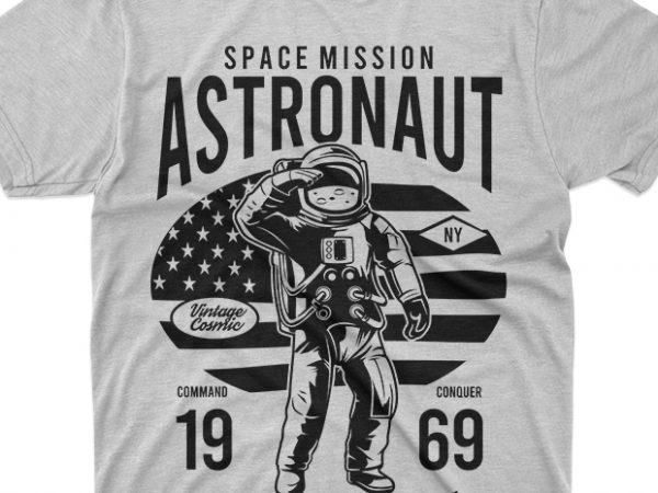 Astronaut space mission vector t shirt design for download