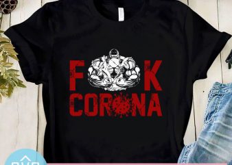 Fuck Corona Gorilla SVG, Coronavirus SVG, Covid -19 SVG, Gym SVG t shirt design for purchase