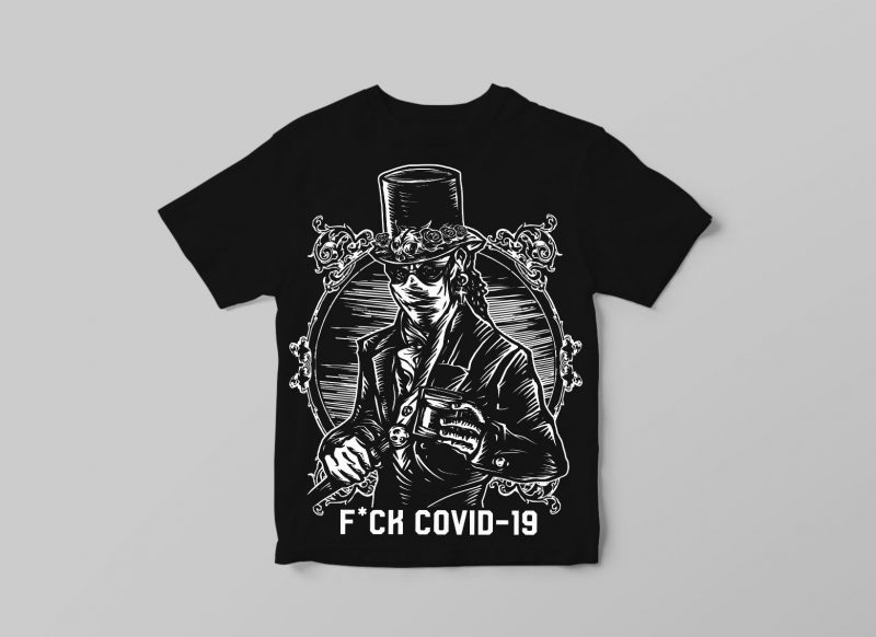 F*ck covid-19 t shirt design template