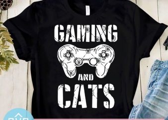 Gaming And Cats SVG, Coronavirus SVG, Covid-19 SVG, Cats SVG t-shirt design for sale