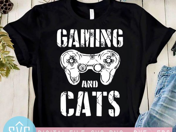 Gaming and cats svg, coronavirus svg, covid-19 svg, cats svg t-shirt design for sale
