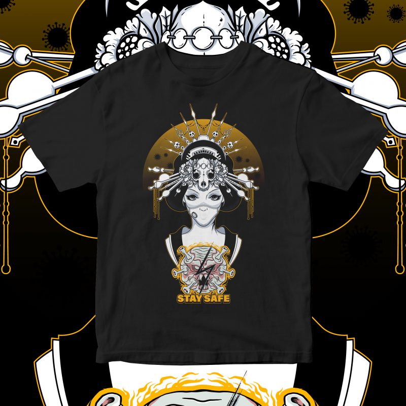 geisha nurse t shirt design for purchase