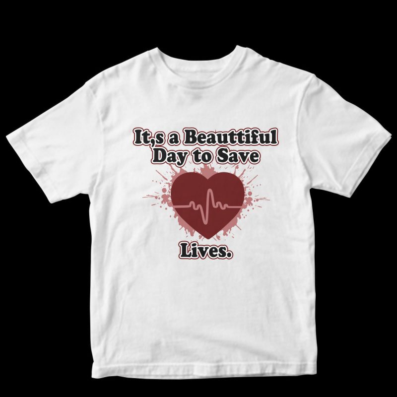 nurse heart print ready t shirt design