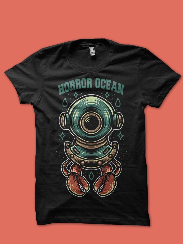 horror ocean tshirt design