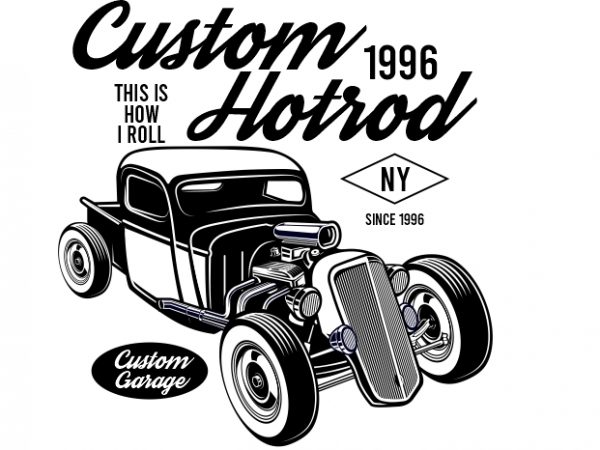 Hotrod vintage custom tshirt design