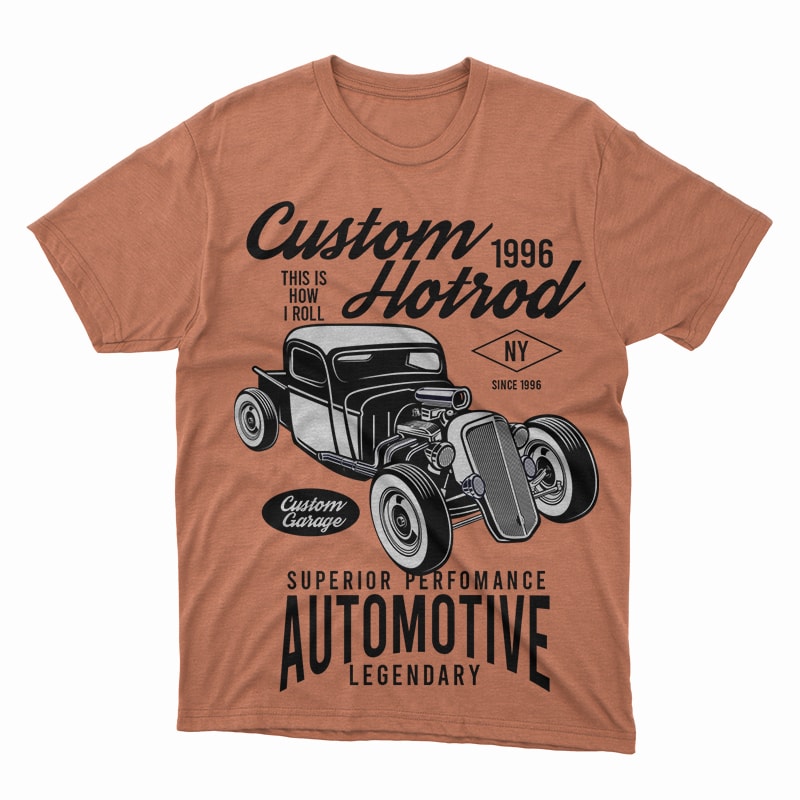 Hotrod vintage custom tshirt design