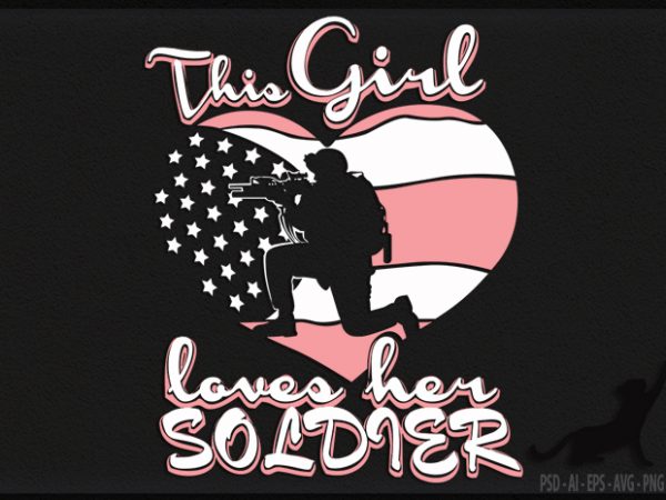Love soldier t shirt design template