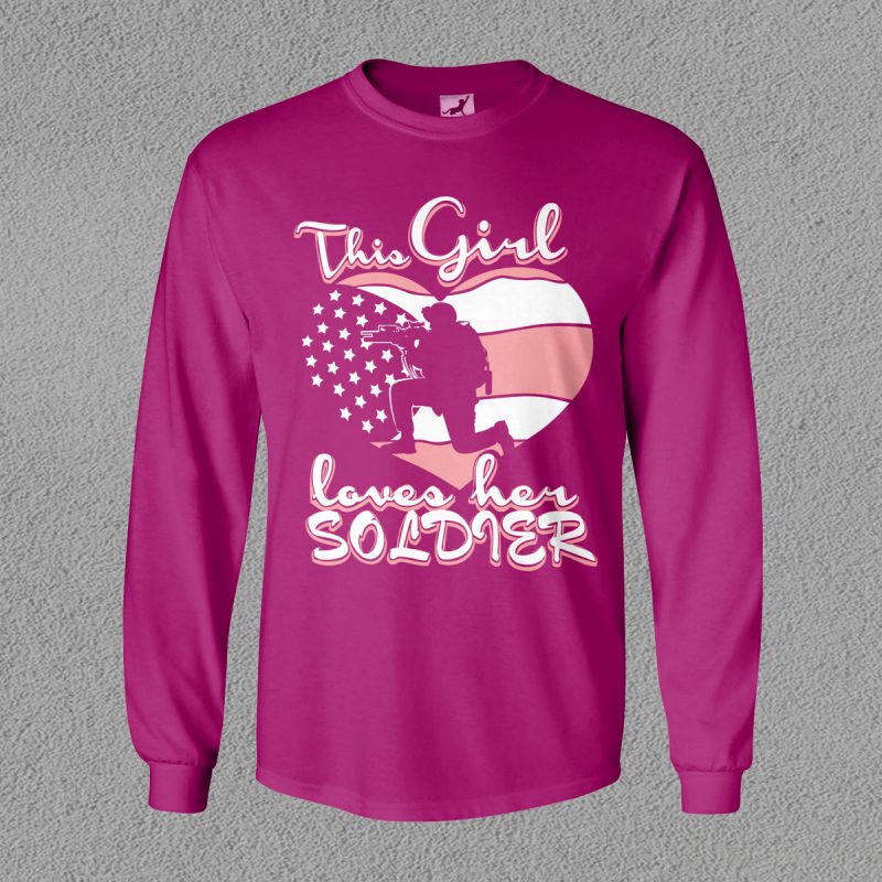 Love Soldier t shirt design template