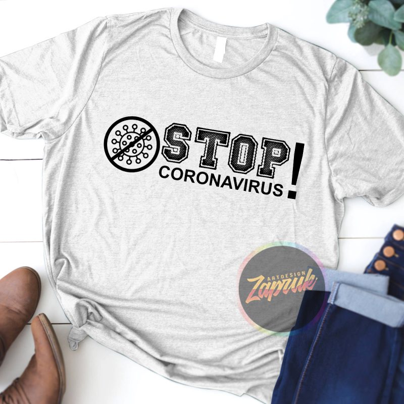 Stop Corona Virus ! print ready t shirt design