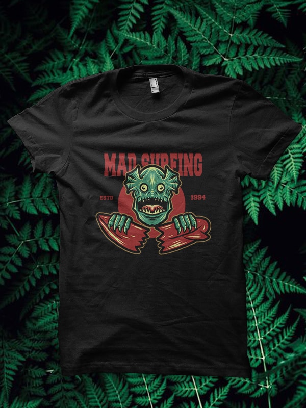 mad surfing tshirt design