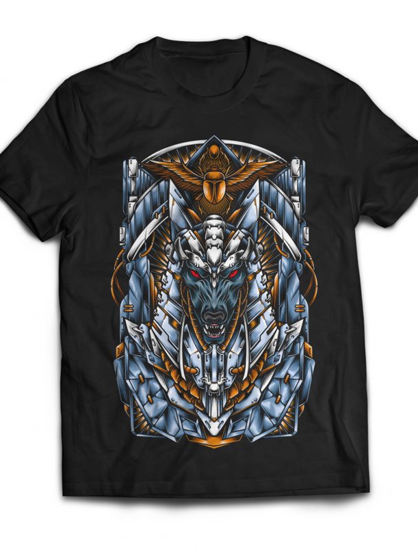 Mecha Anubis t-shirt design for commercial use