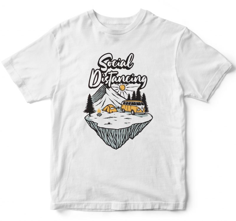 social distancing. mountain camp buy t shirt design