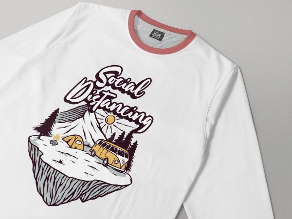Social distancing. mountain camp buy t shirt design