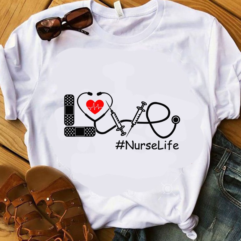 Love Nurse Life SVG, Heartbeat SVG, Doctor Headset SVG, Coronavirus SVG buy t shirt design