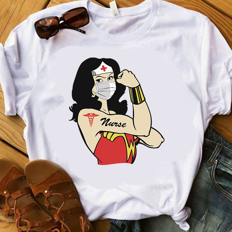 Nurse Wonder Woman, Coronavirus, Covid 19 SVG t shirt design to buy