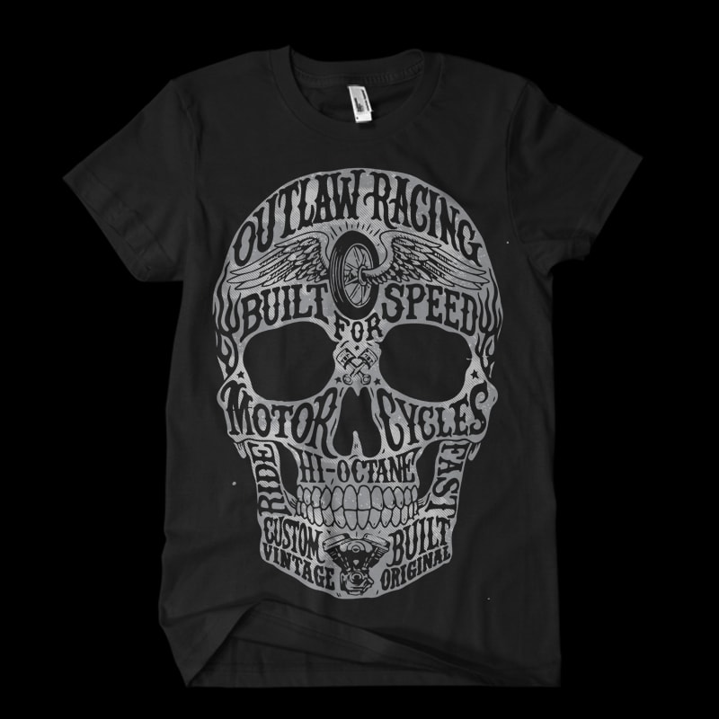 outlow speed skull buy t shirt design for commercial use