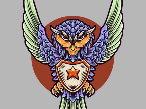 Chibi owl guardian tshirt design