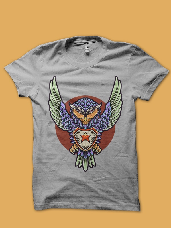 chibi owl guardian tshirt design