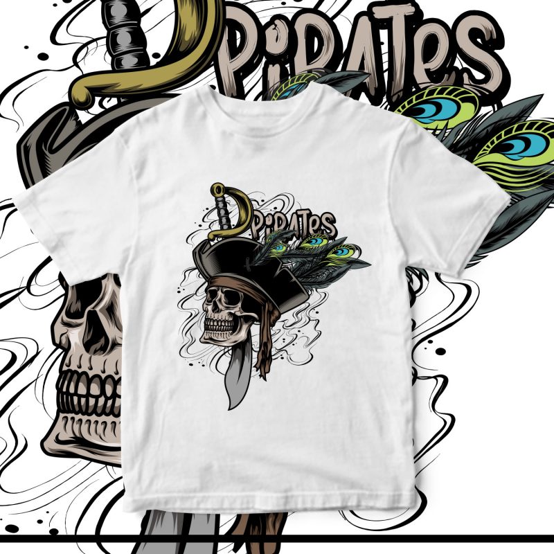 pirates skull ready made tshirt design