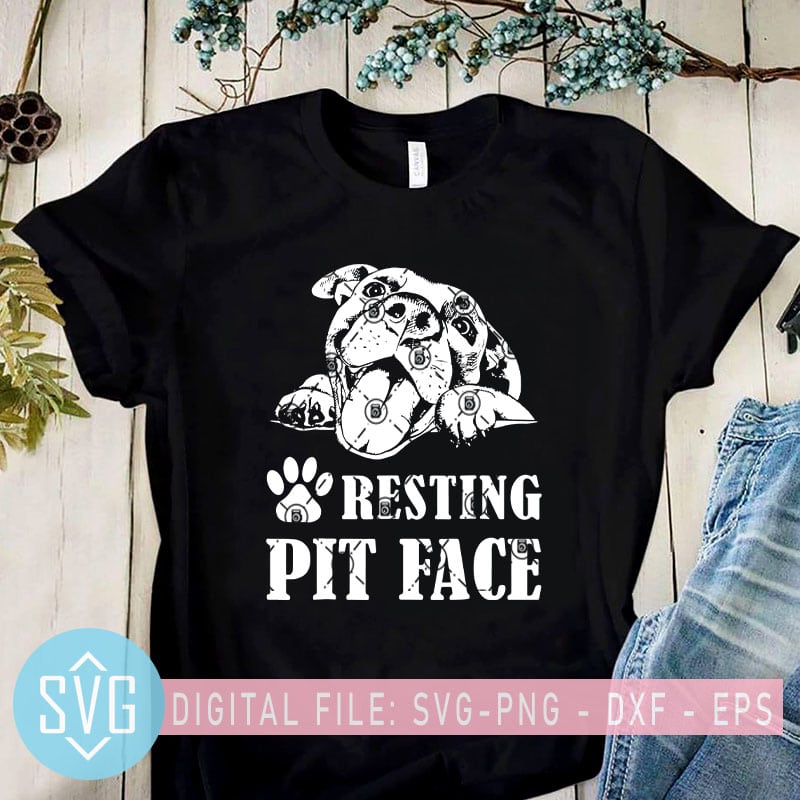 Resting Pit Face SVG, Pitbull SVG, Dog SVG, Animals SVG, Pet SVG t-shirt design png