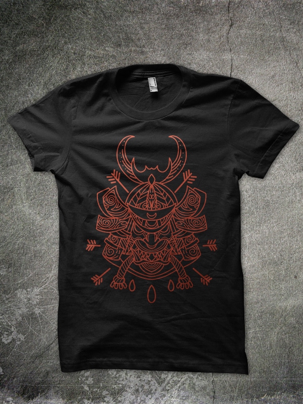 samurai warlord tshirt design
