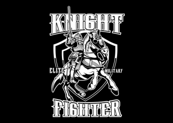 skull knight black and white t shirt design