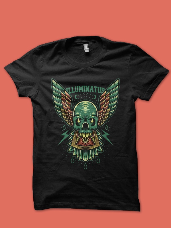 skull illuminati tshirt design