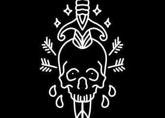 skull dagger tshirt design