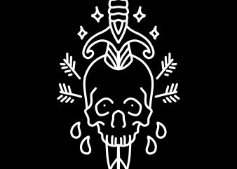 skull dagger tshirt design