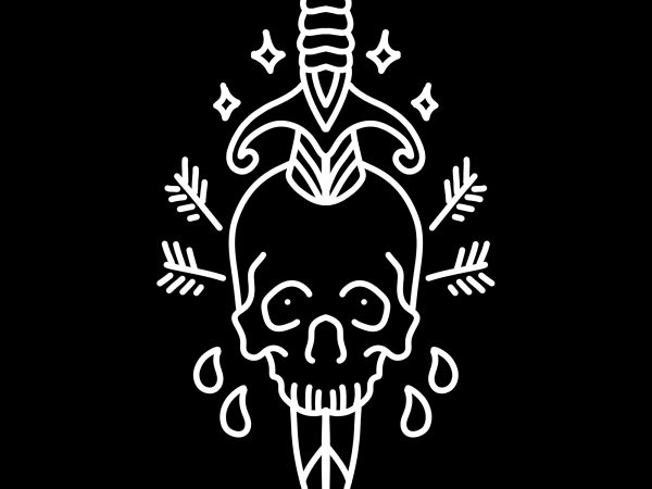 Skull dagger tshirt design