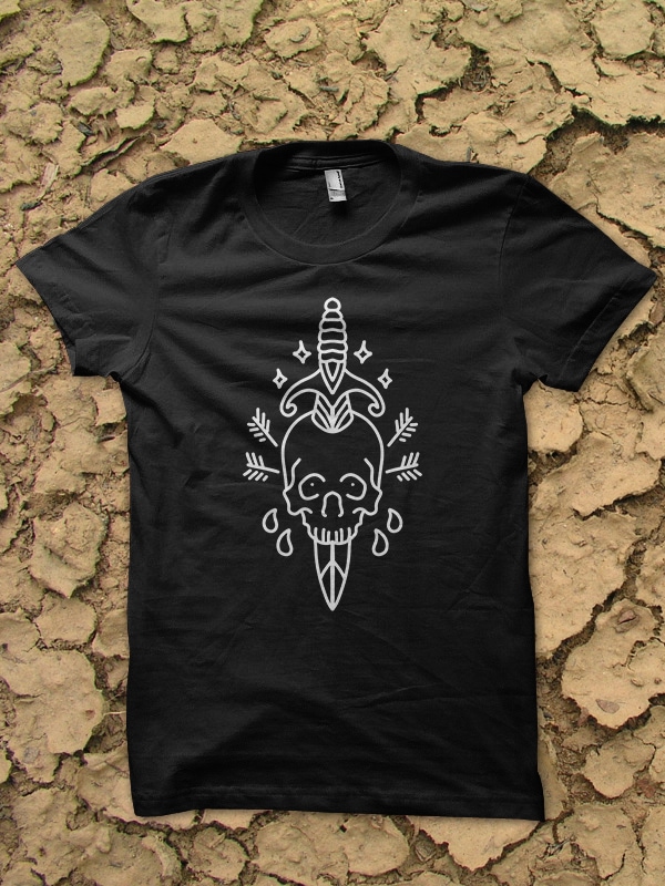 skull dagger tshirt design