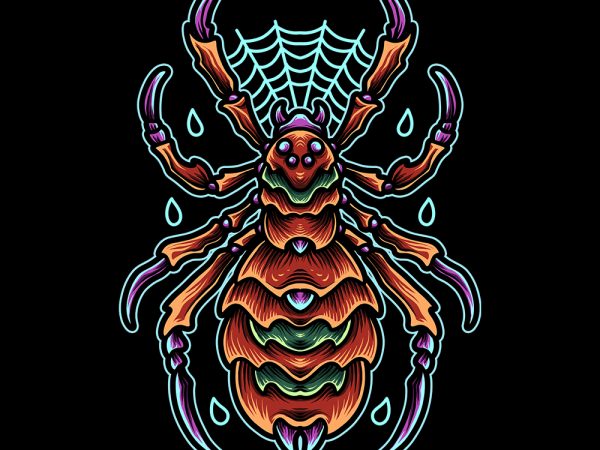 Horror spider tshirt design
