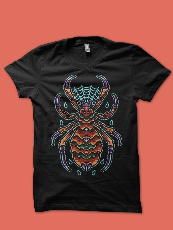 horror spider tshirt design