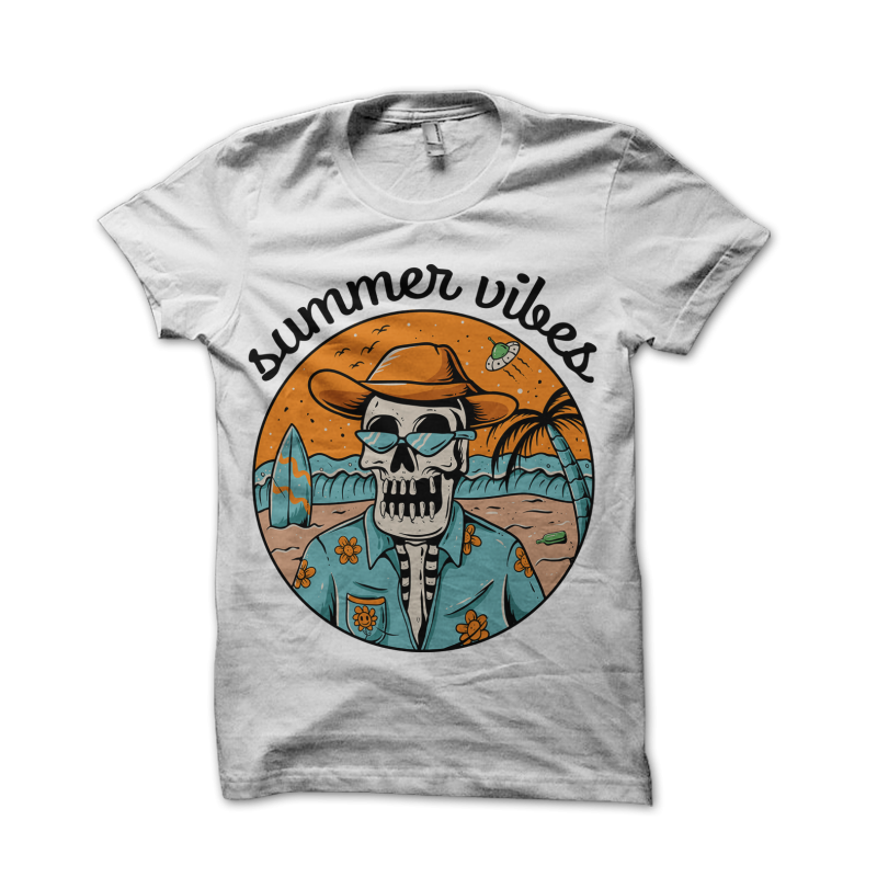 summer vibes skeleton shirt design png
