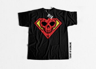 Super Skull graphic t-shirt design