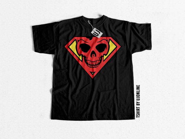 Super skull graphic t-shirt design