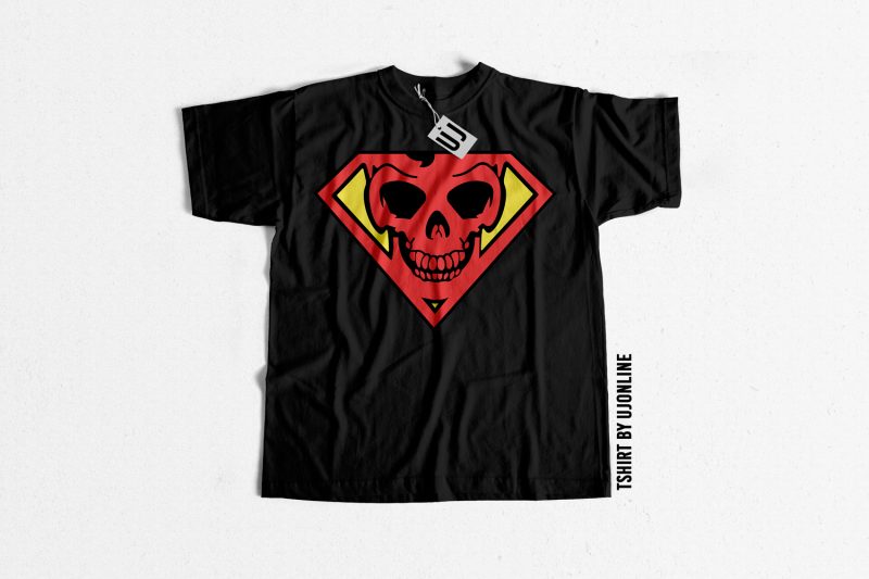 Super Skull graphic t-shirt design