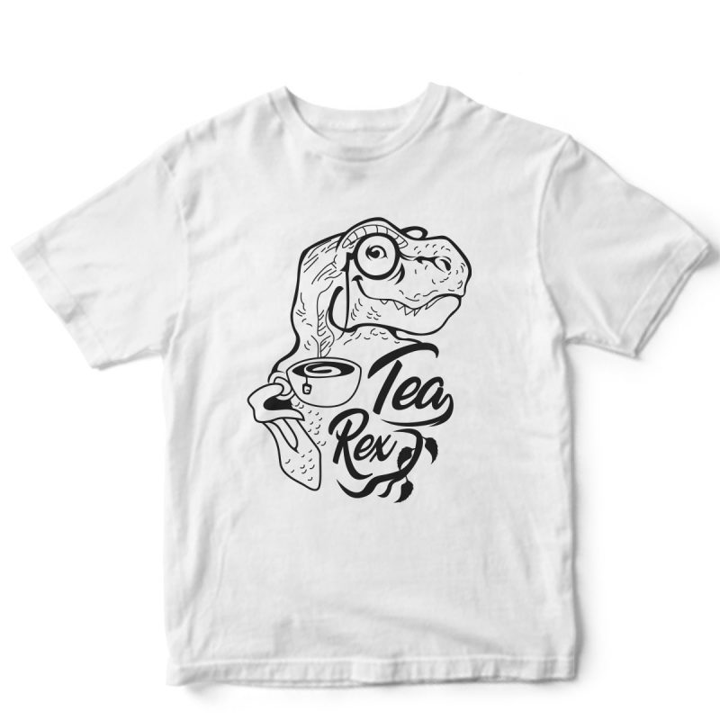 tea rex t-shirt design for sale
