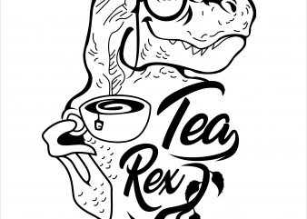 tea rex t-shirt design for sale