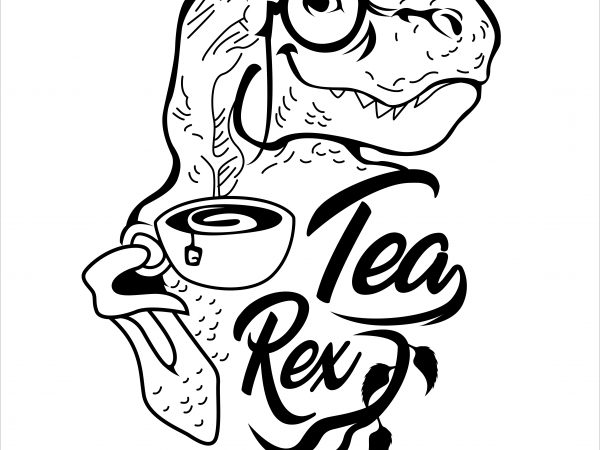 Tea rex t-shirt design for sale