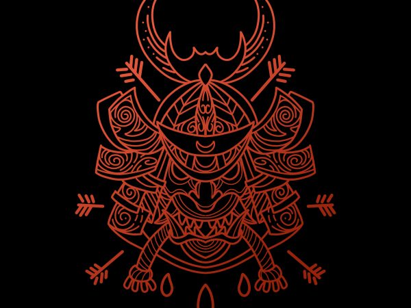 Samurai warlord tshirt design