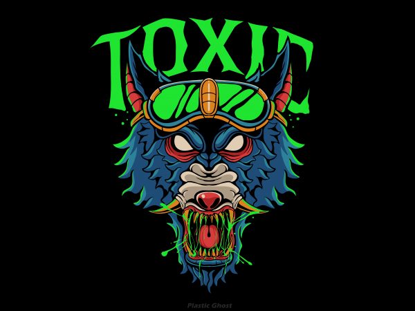 Toxic wolf ready made tshirt design