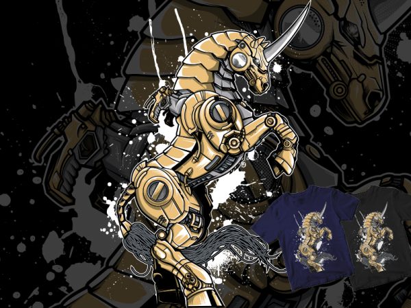 Vegasteampunk mecha myth print ready t shirt design